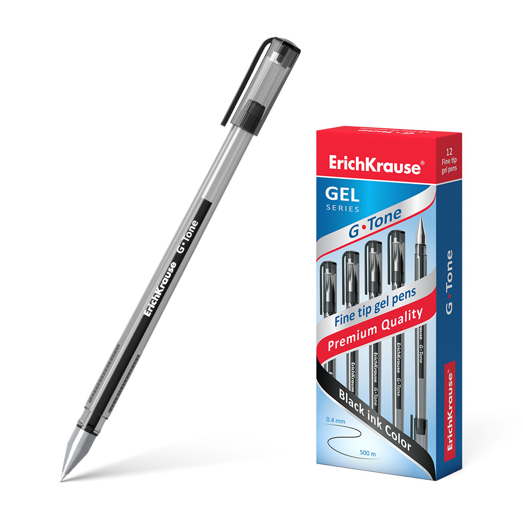 Pix cu gel Erichkrause G-Tone, cerneala tip gel, grosime scriere 0,4 mm, negru - imagine 6